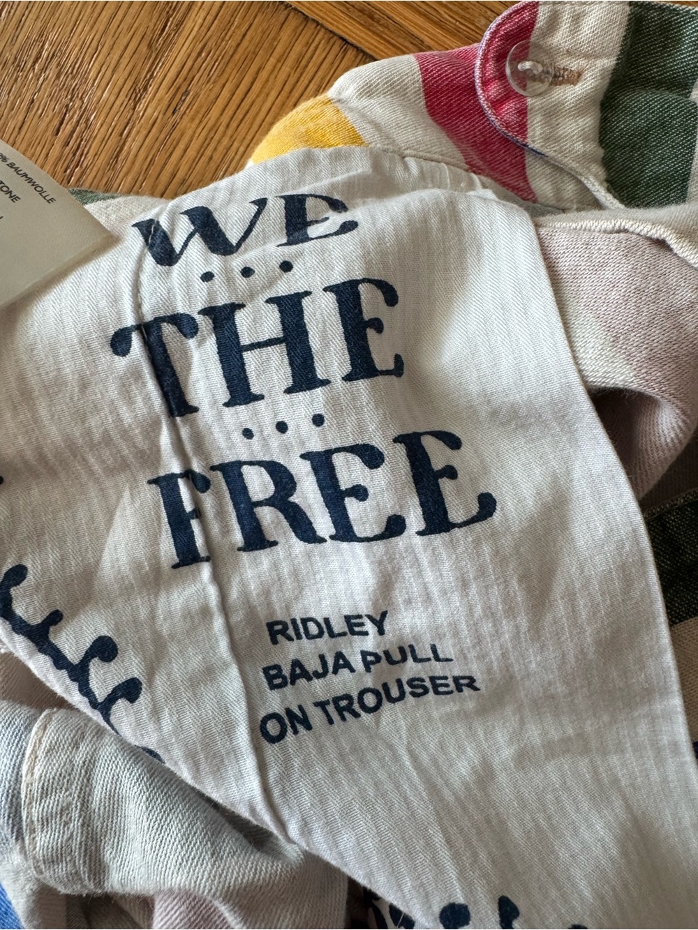Free People We The Free Ridley Baja Pull On Trouser Natural Striped Large - Picture 7 of 13
